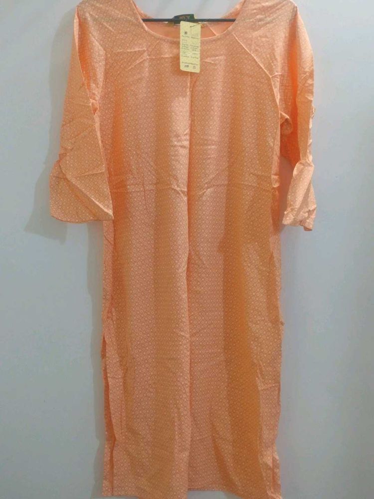 Peach Printed Kurta
