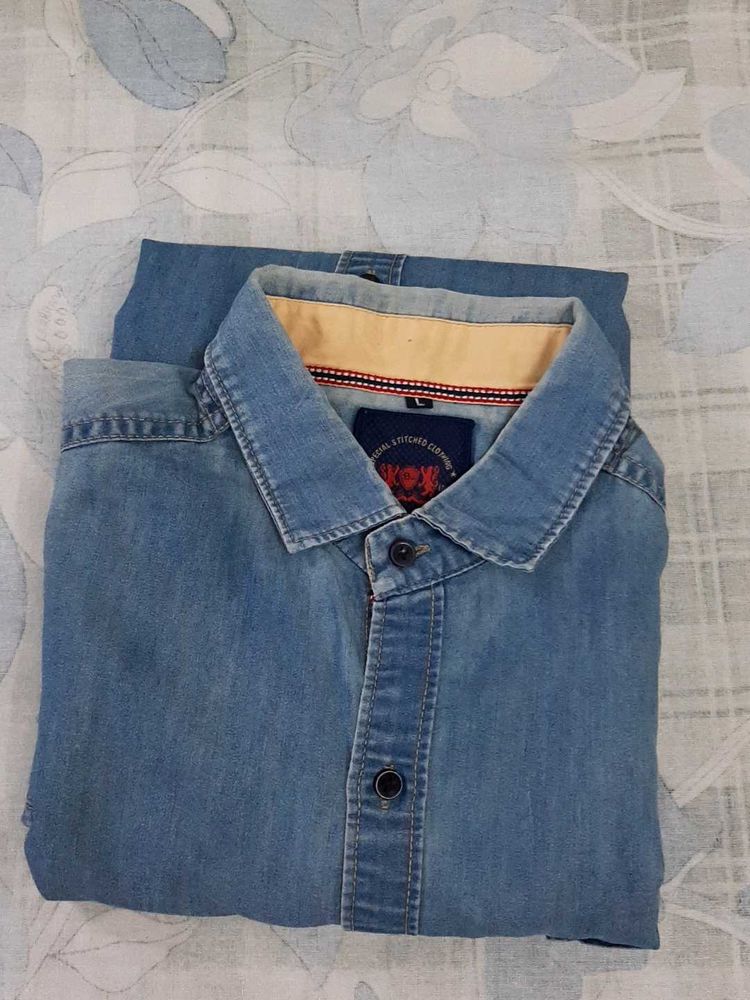 Men's Blue Denim Shirt