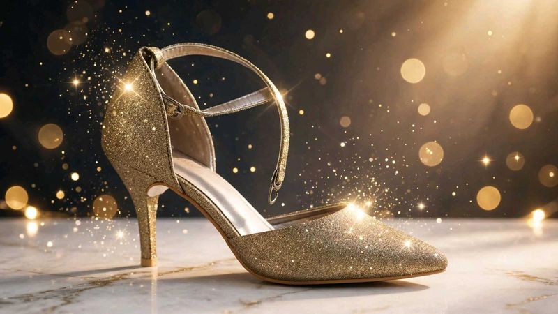 Sparkling Gold Stiletto Heels