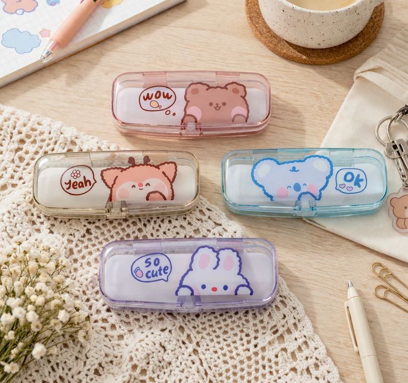 Cartoon Contact Lens Case Kit with Mirror (Pack of