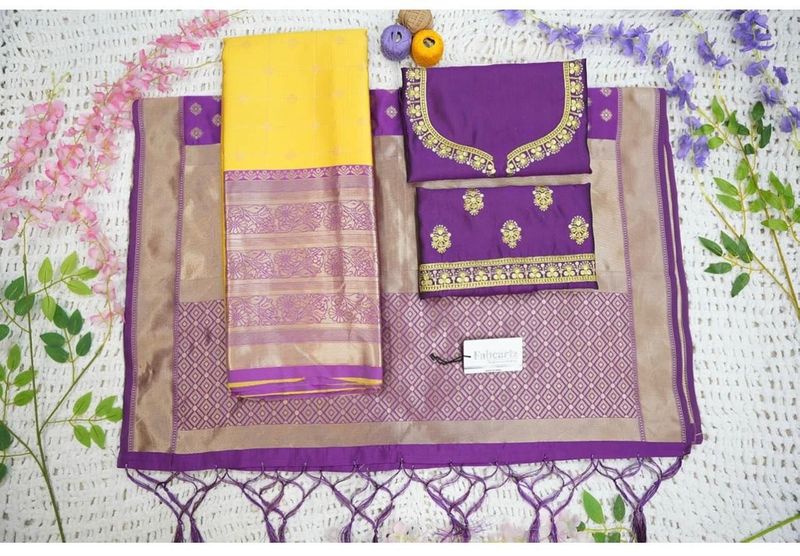 Unstitched South Indian Style Half Saree -Hip Belt