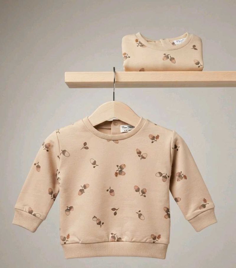 Baby Acorn Print Sweatshirt, also available fir 6-