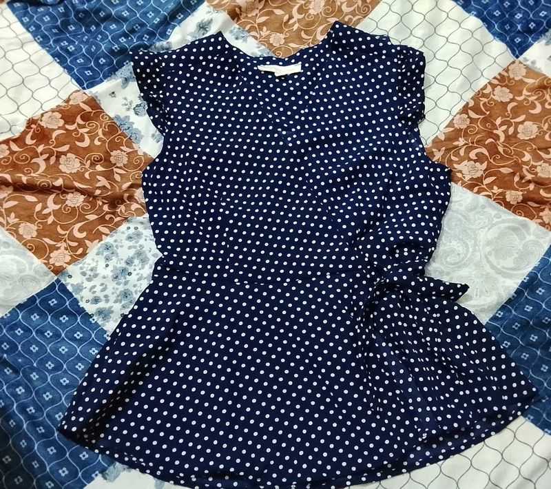 Navy Blue Polka Dot Tunic