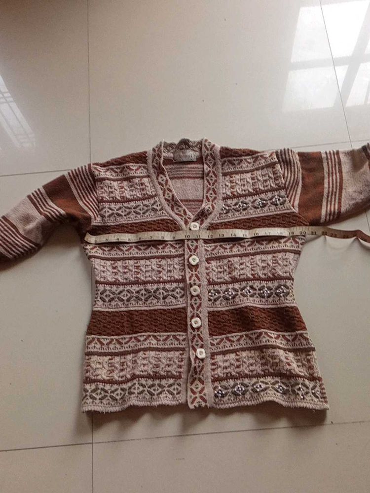 Cozy Geometric Pattern Cardigan