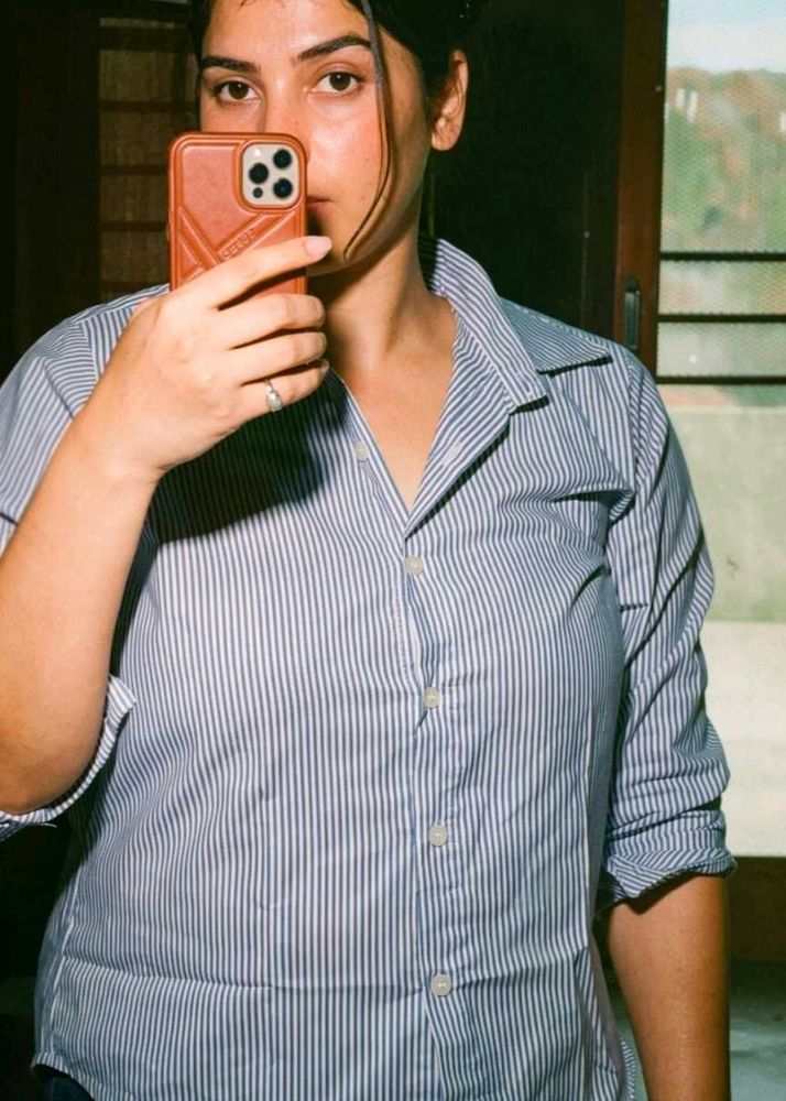 Classic Blue and White Striped Shirt
