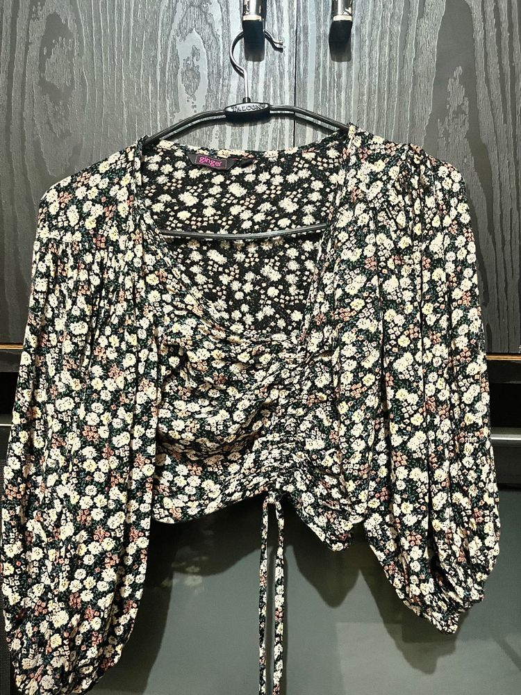 Floral Cinched Top