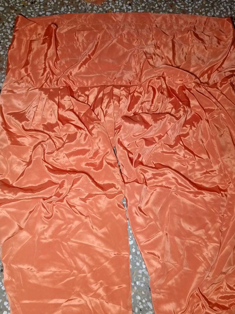 Orange  silk salwar kameez set with dupatta
