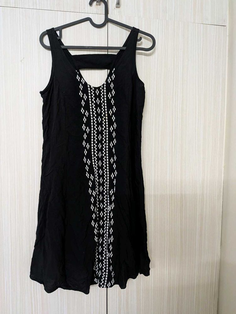 Black Embroidered Dress
