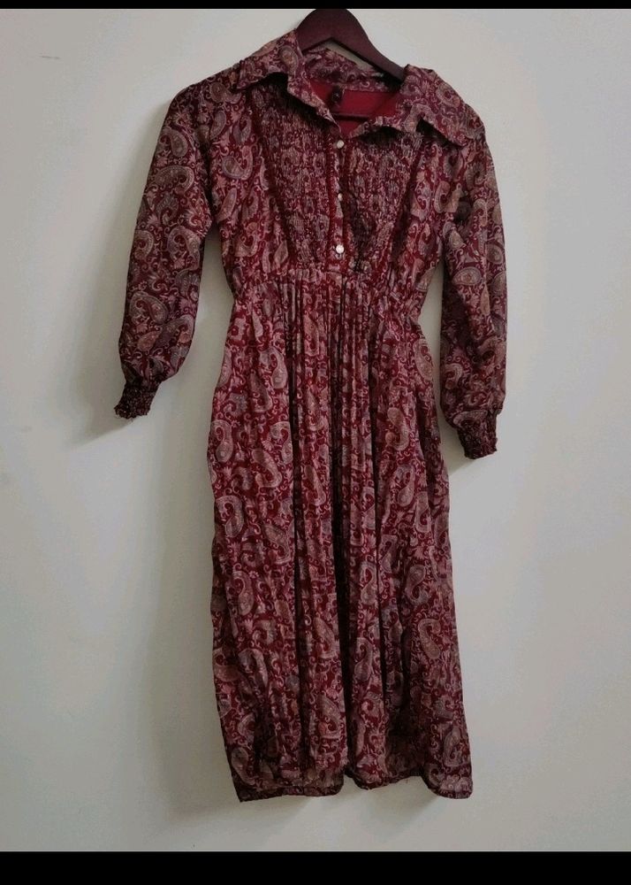 Maroon Georgette Frock