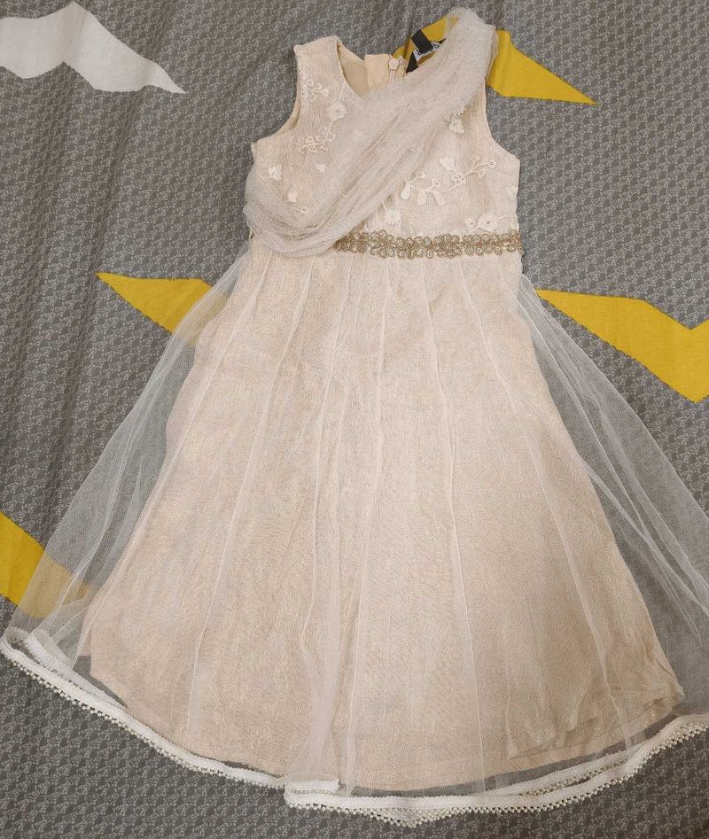 Elegant Cream Ethnic Gown