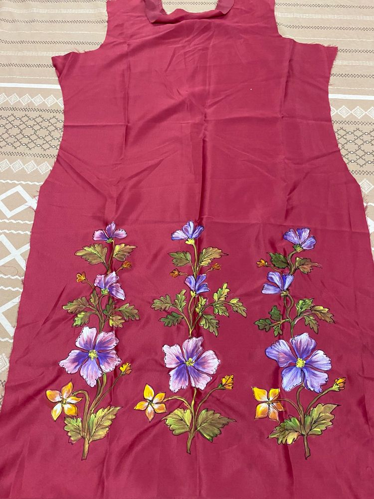 Hand Painted, semi stiched Suit