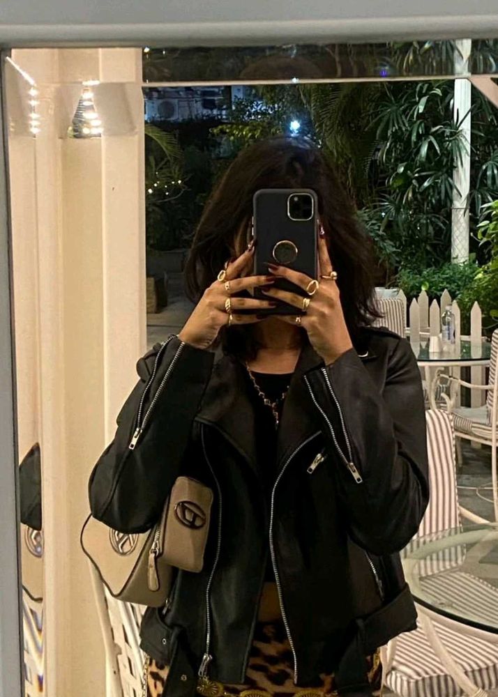 Stylish Black Faux Leather Biker Jacket