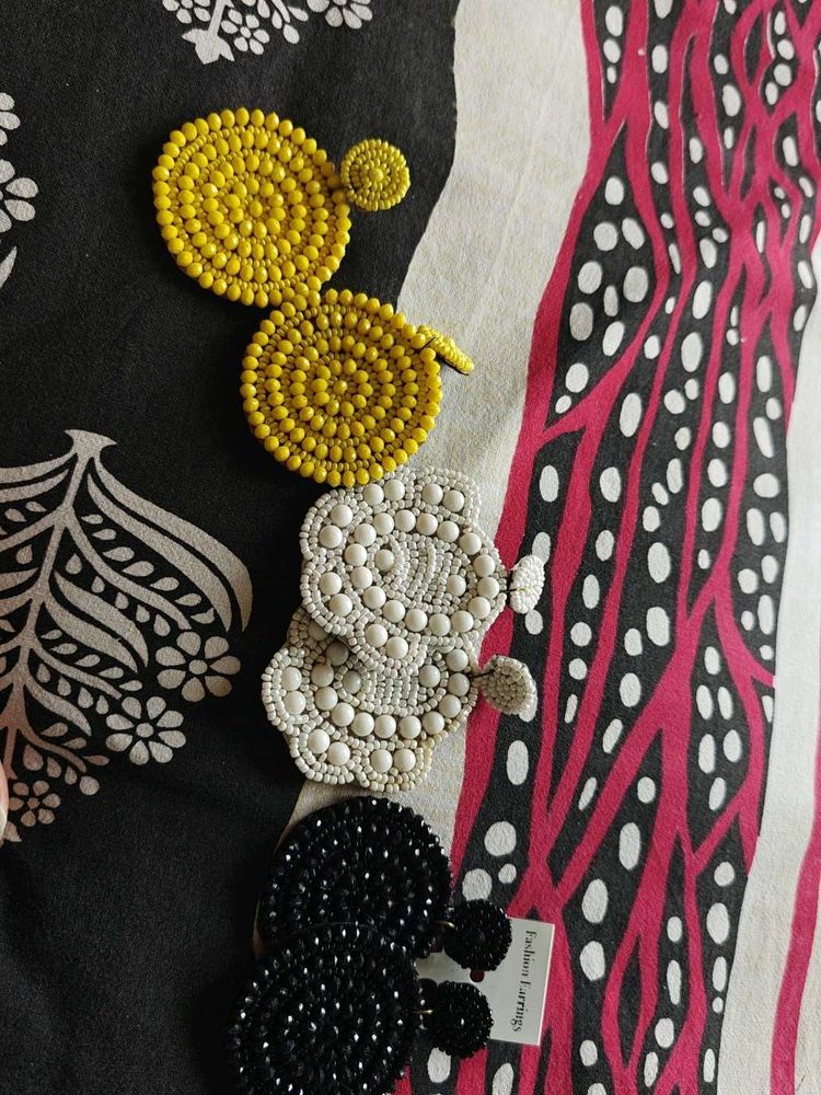 Beaded Statement Earrings Set
