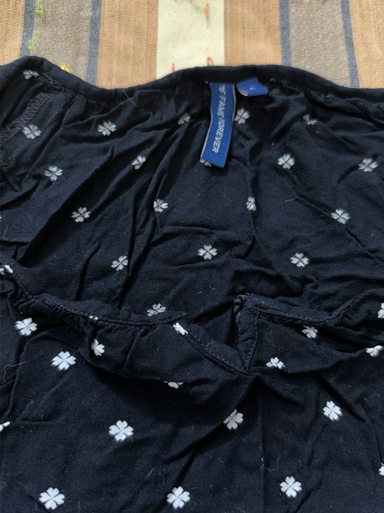 Fame Forever Black Printed Top