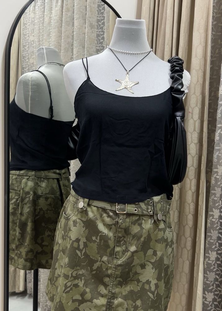 WHISTLES Black Flowy Tank Top