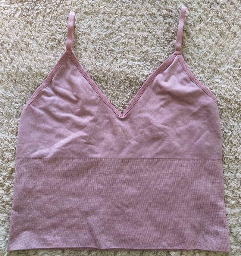 🌸 Pink Seamless V-Neck Camisole Top 🌸