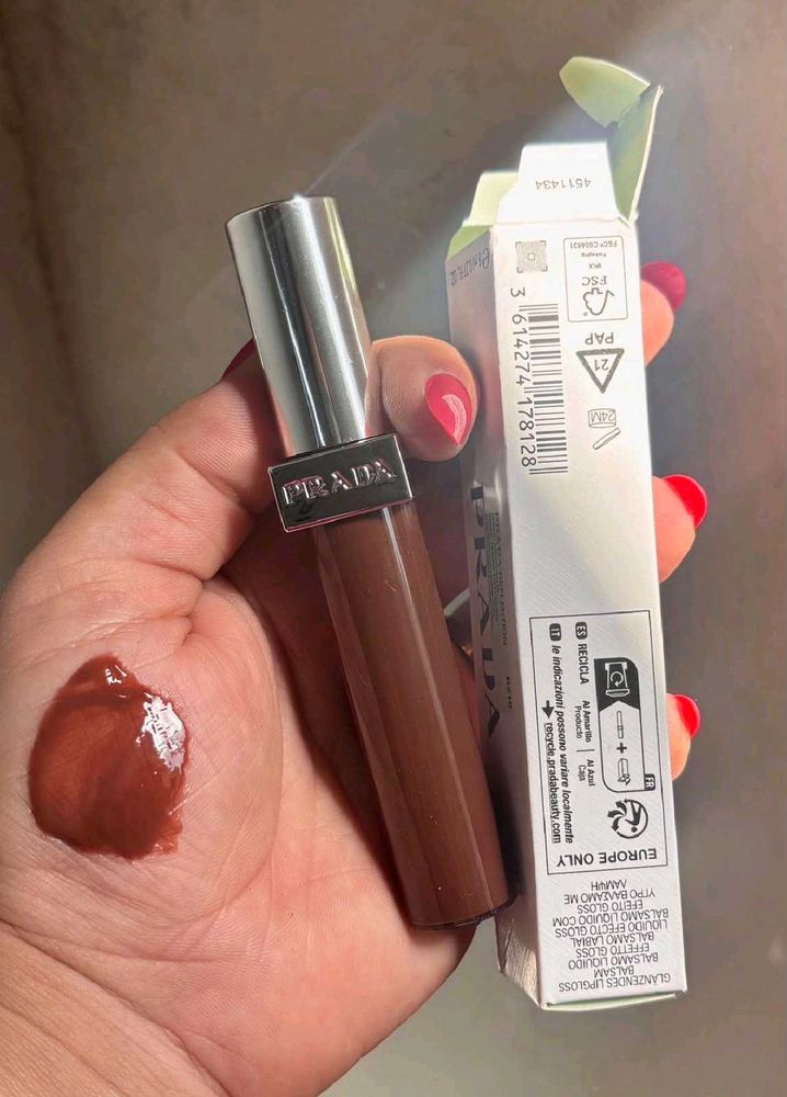 PRADA Lip Gloss shade B210 brown scipt
