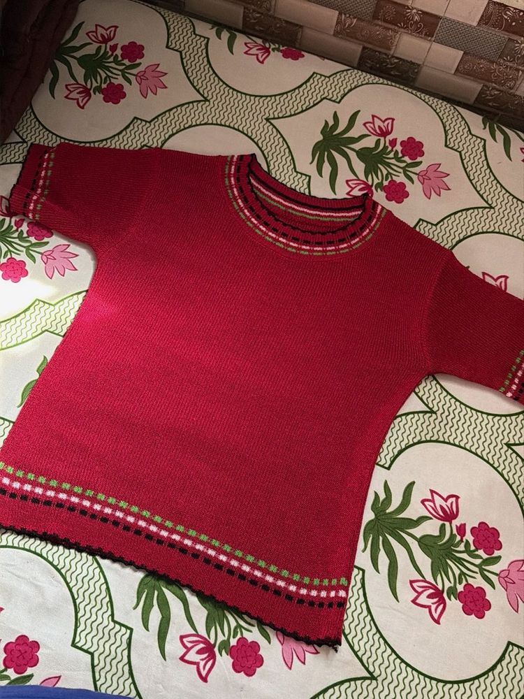 Cozy Red Knit Sweater