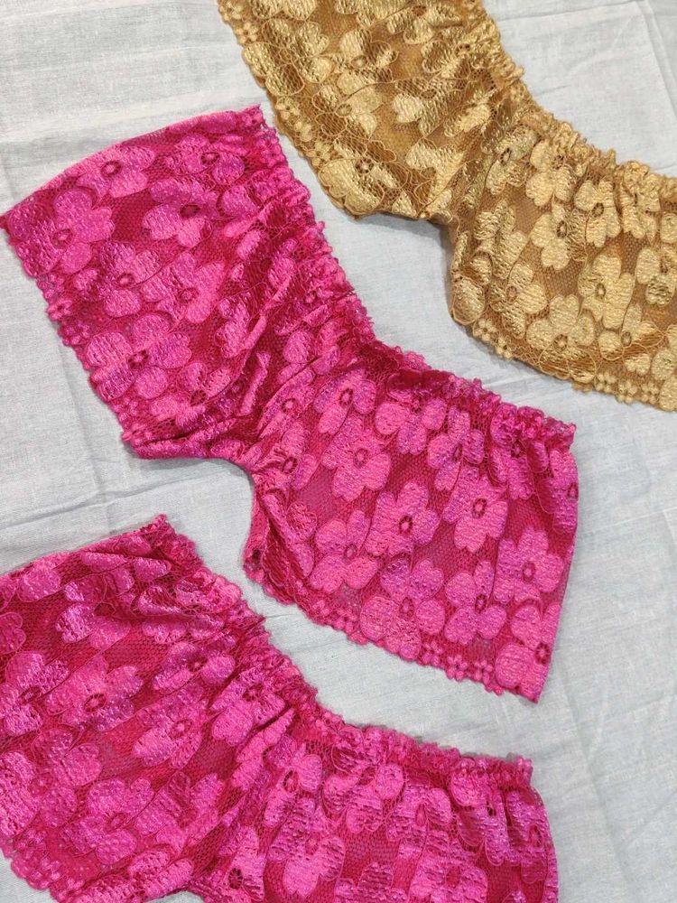 Floral Lace Tube Tops