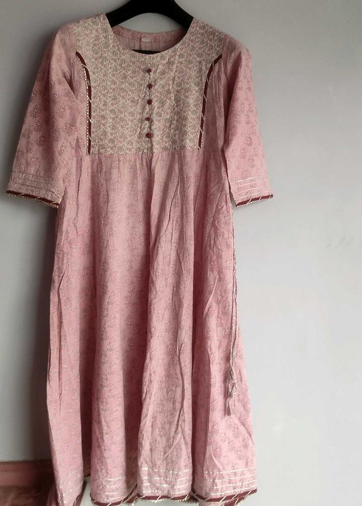 a-line Cotton Kurta with dupatta