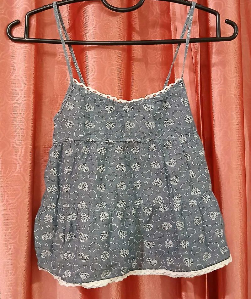 Cute Heart Print Cami Top