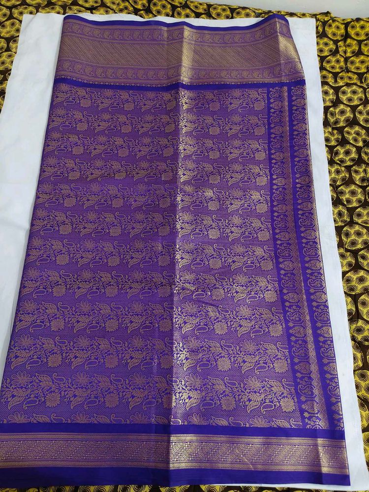 Elegant Purple Saree with Gold Weave
