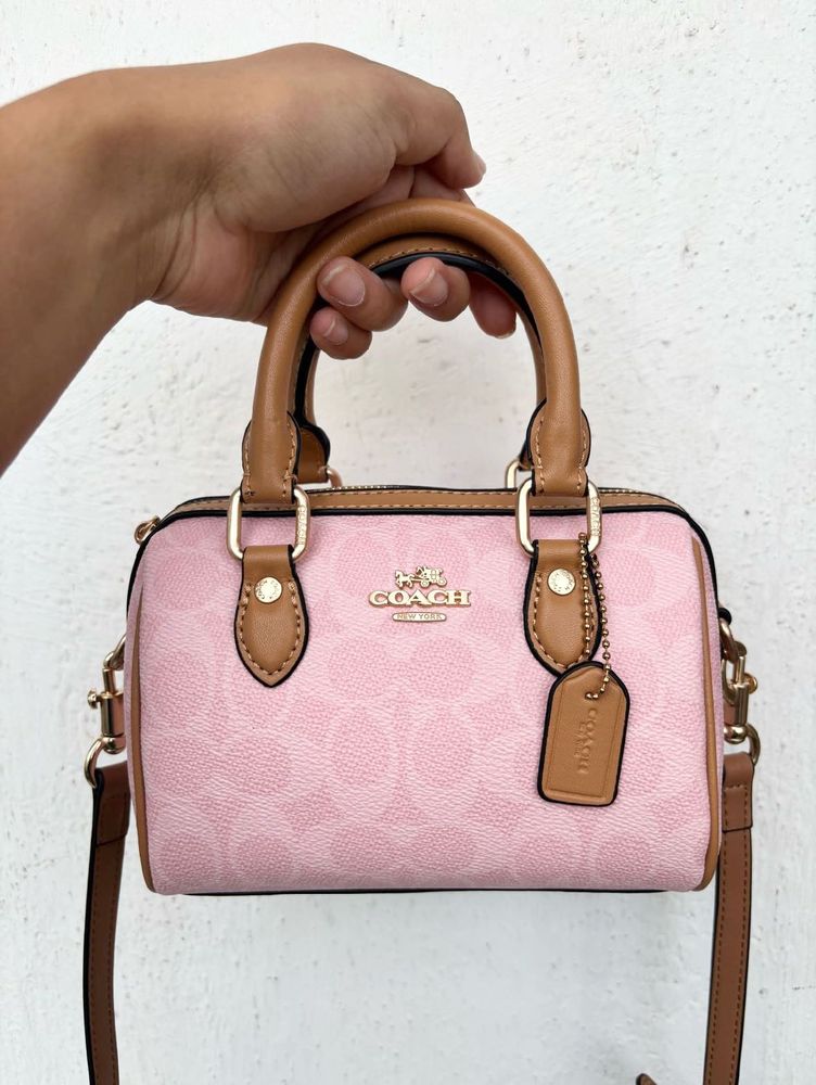 Coach Mini rowan Bag - Pink Signature
