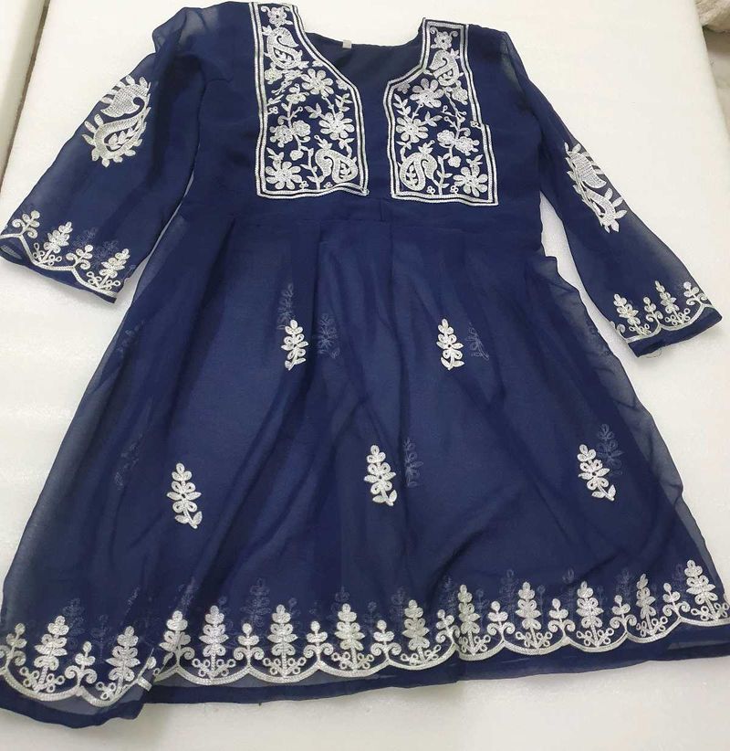 Blue Embroidered Tunic