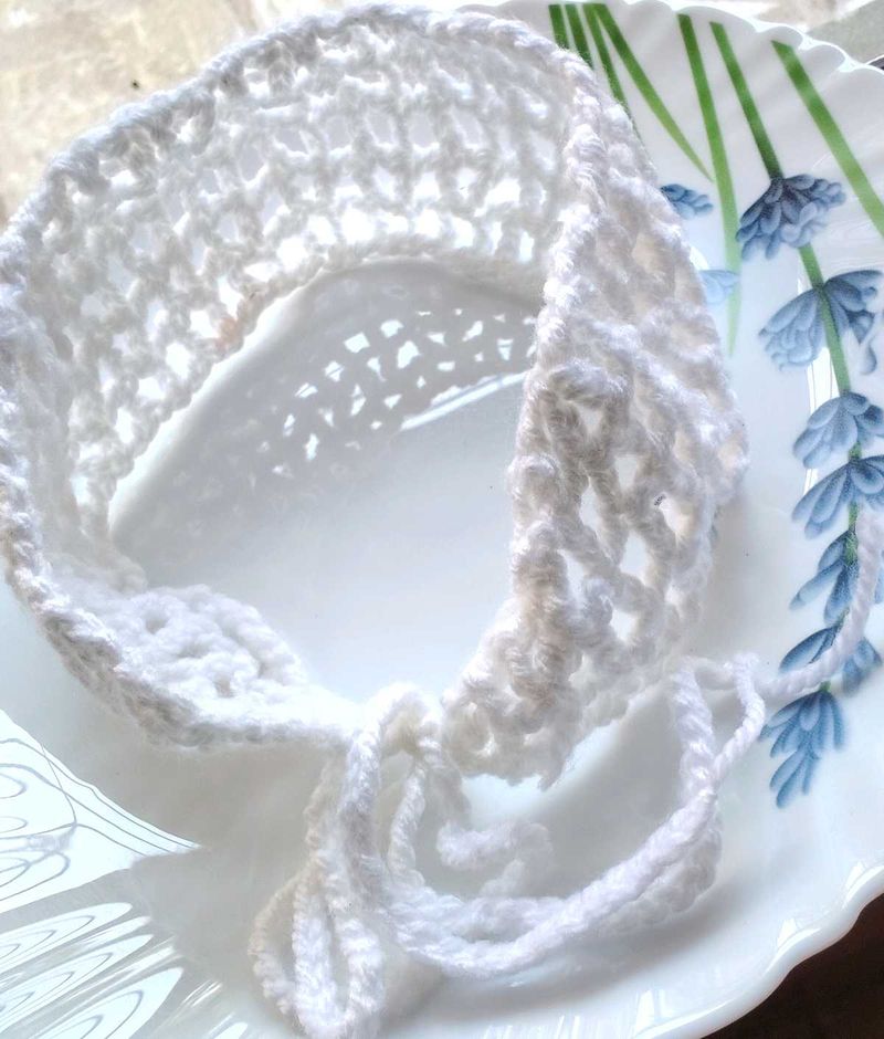 Mesh White Crochet Hairband ✨️🤍🤍