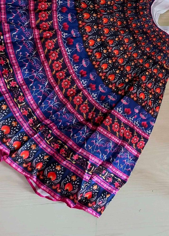 cotton satin Floral Ethnic Skirt