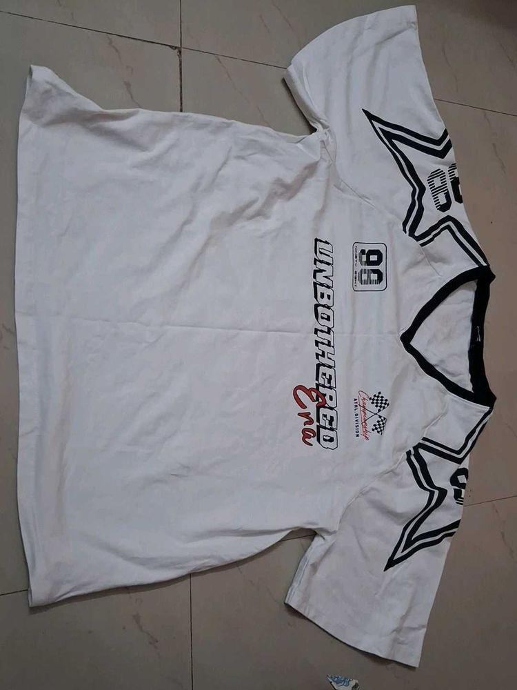 womens Graphic Print White T-Shirt