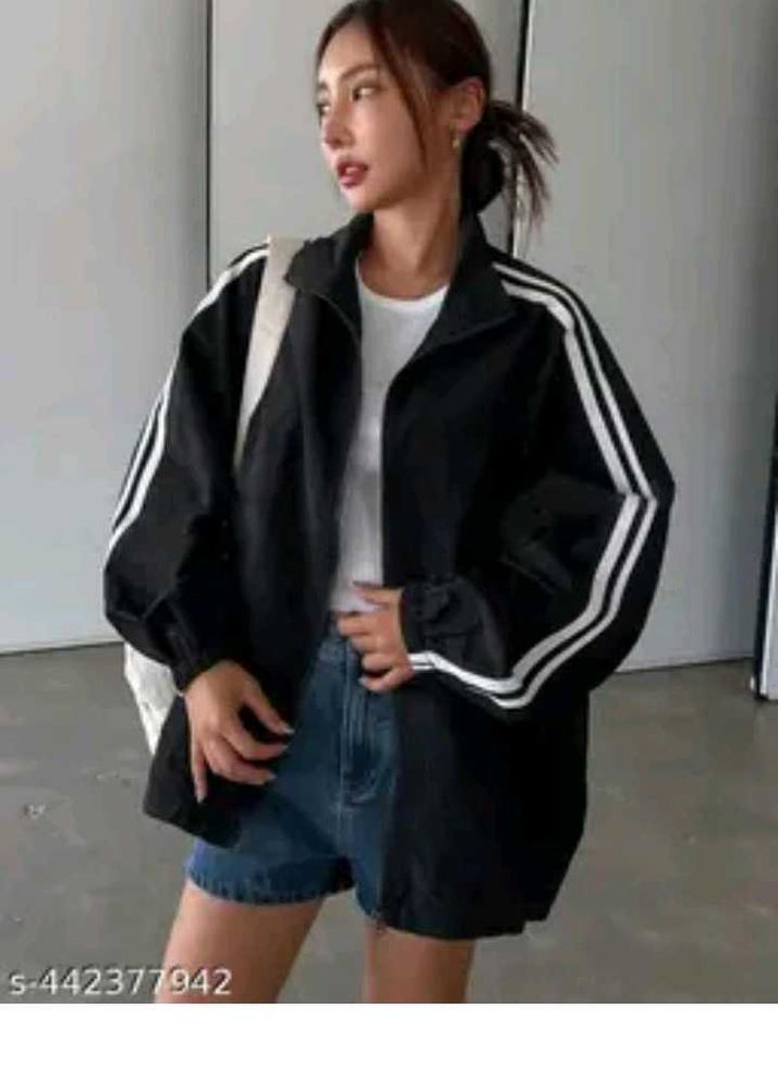 Stylish Black Jacket with Stripes