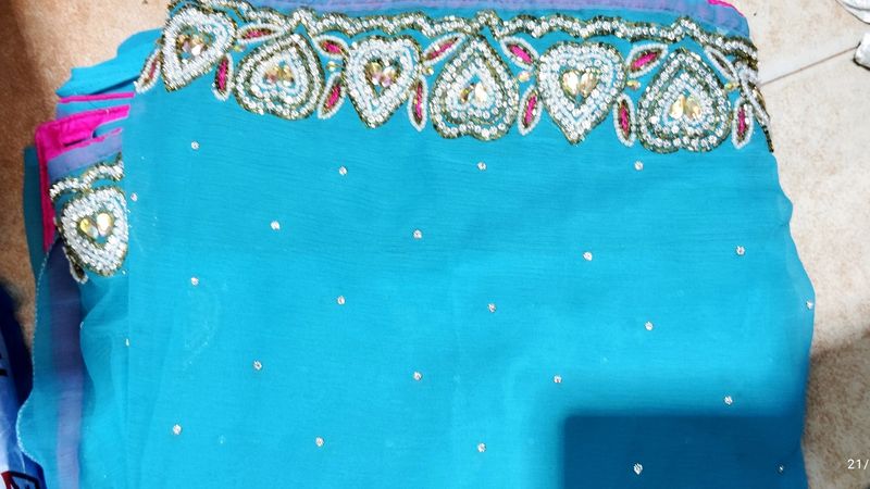 Stone Work Party Wear Saree