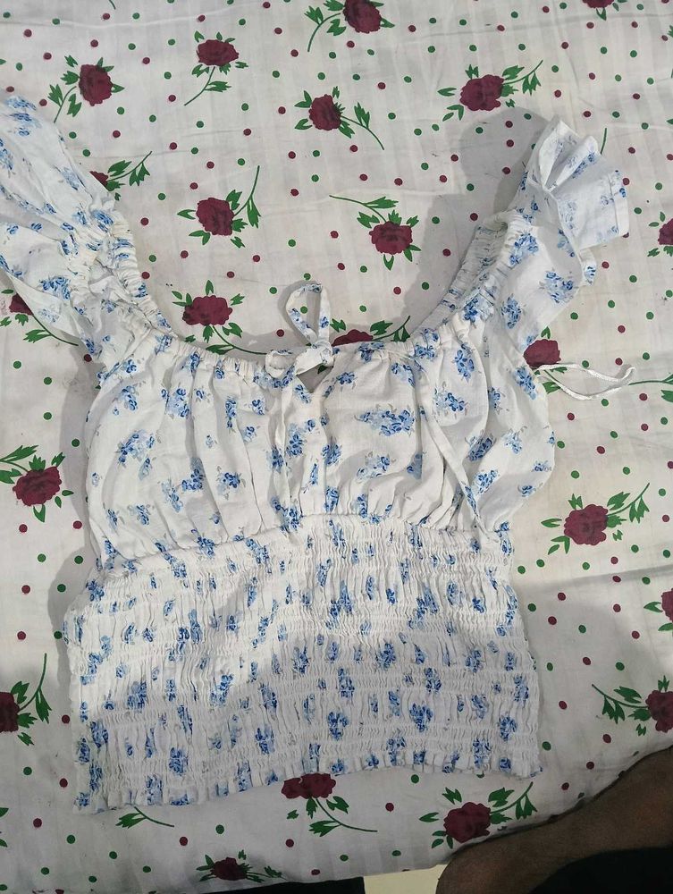 Floral Smocked Crop Top