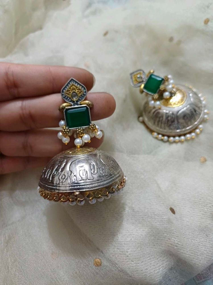 Brass dual Jhumka Earrings
