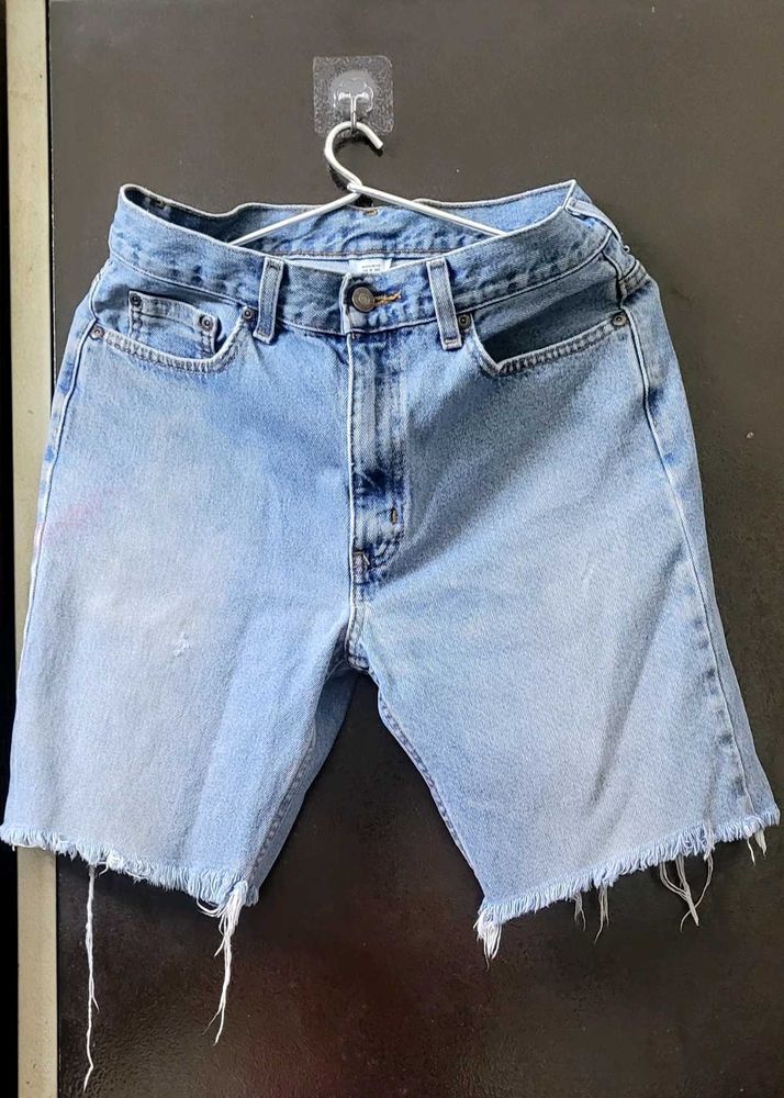 Light Wash Denim Jorts