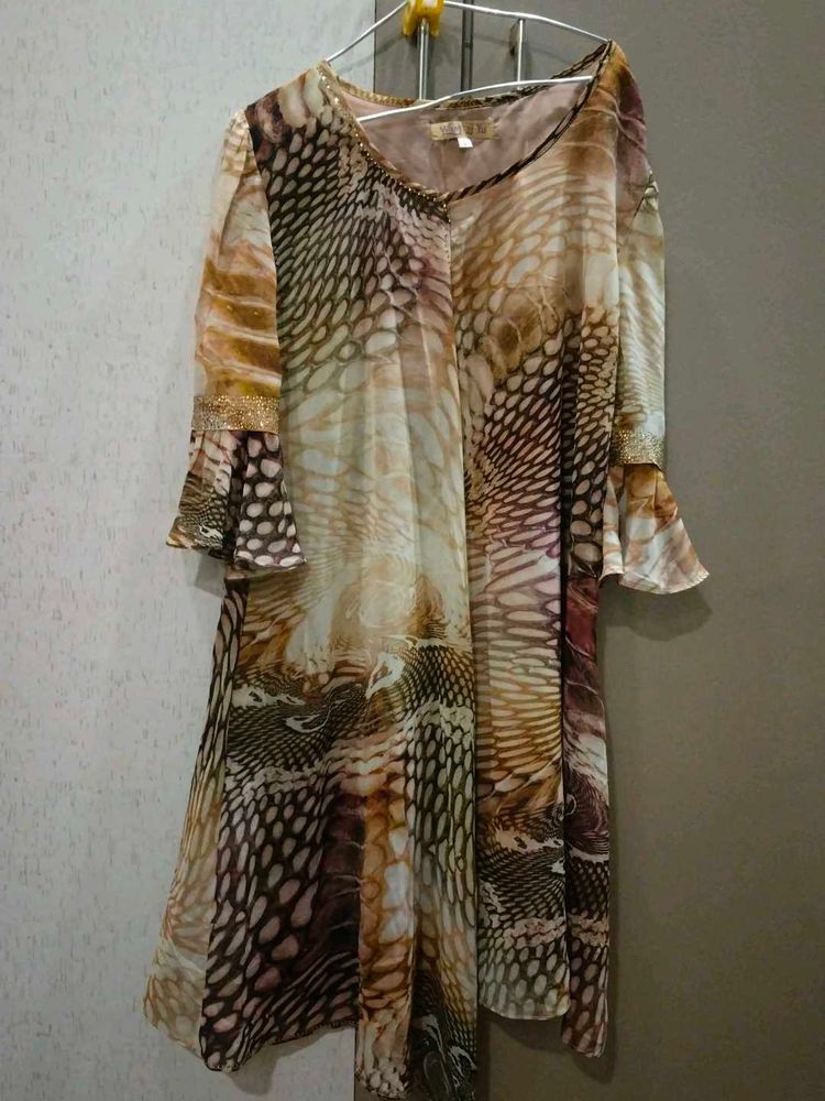 Abstract Print Flowy Dress/Kurti