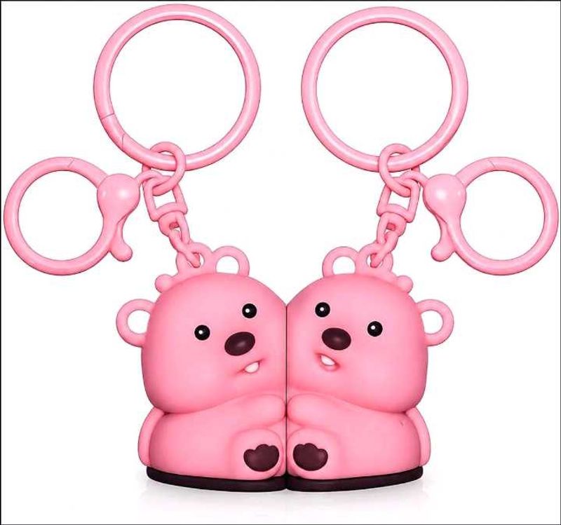Cute Pink Bear Keychain