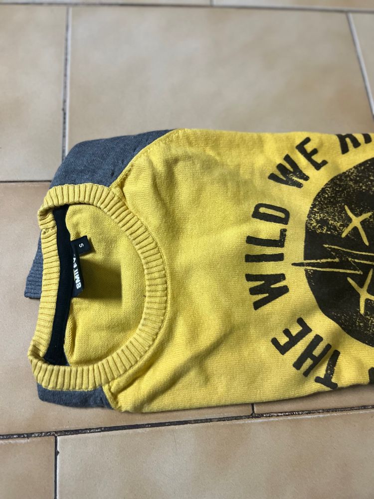 Yellow Smiley World Sweater