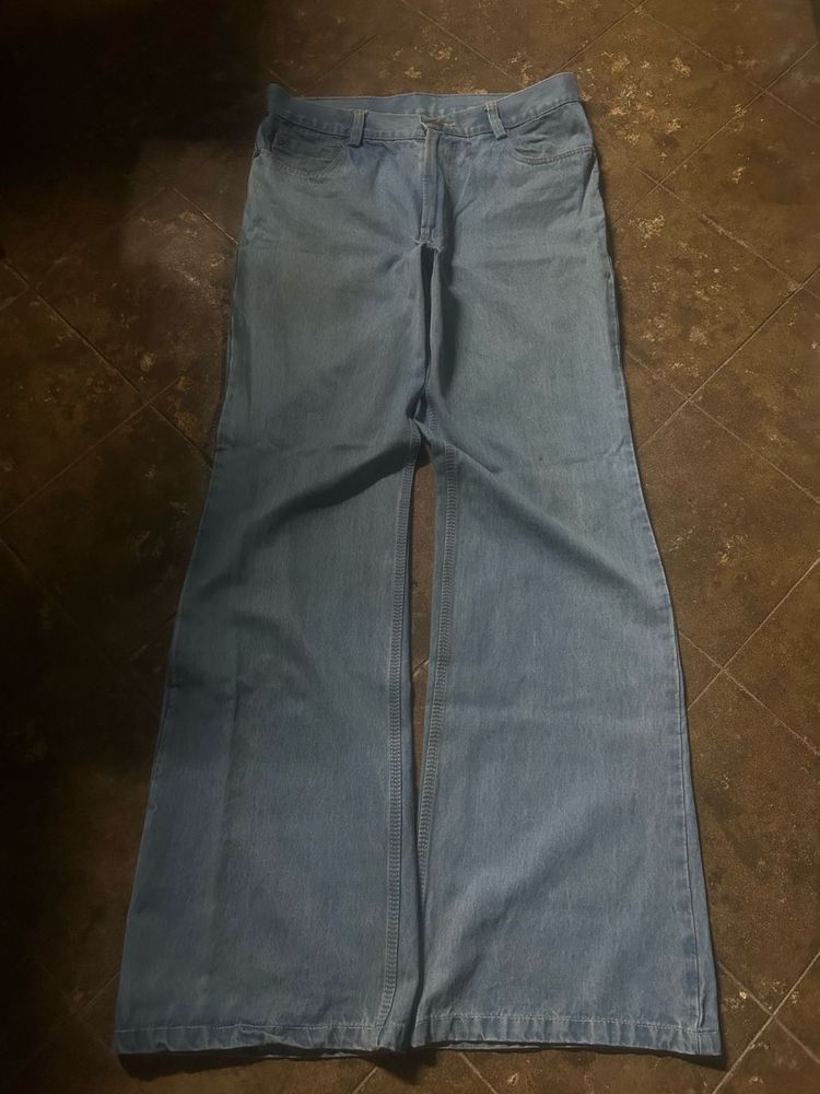 Mens flared denim jeans