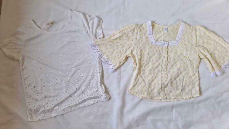 Combo  Korean Vintage Gingham Square Neck Blouse+F