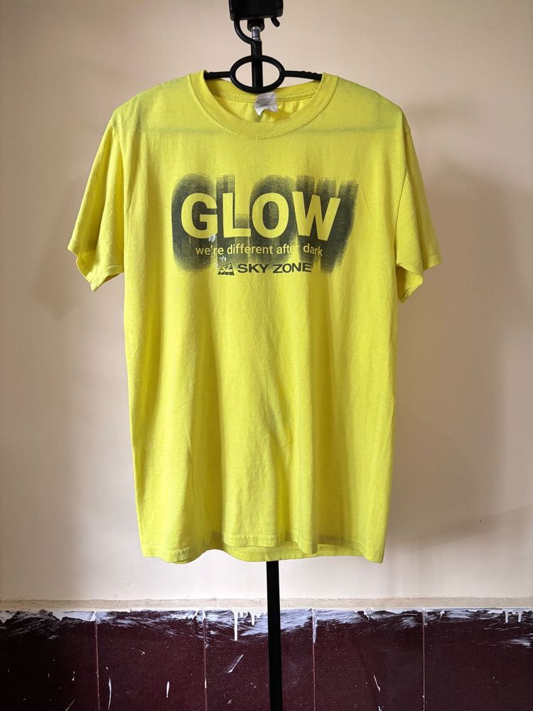 Fruit of The Loom Yellow 'GLOW' Tee