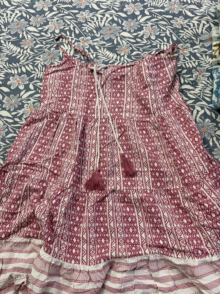 zudio Boho Print Tiered Summer top