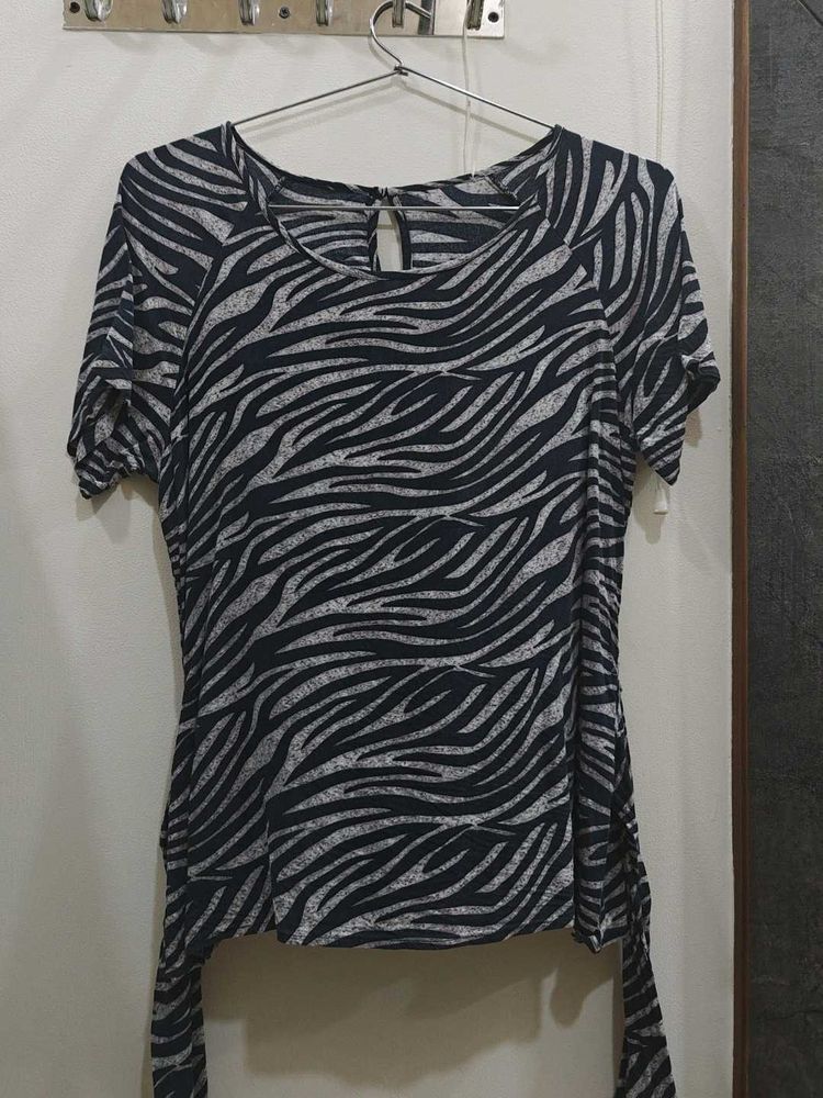 Stylish Zebra Print Top