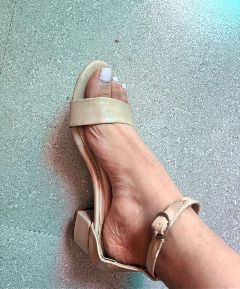 Chic Beige Block Heel Sandals