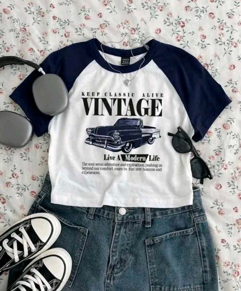 Vintage Car Graphic Raglan Tee