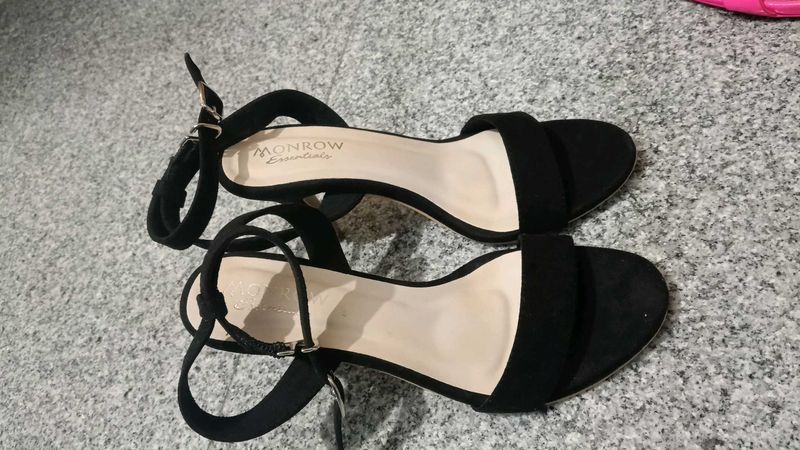 Black Suede Strappy Heels