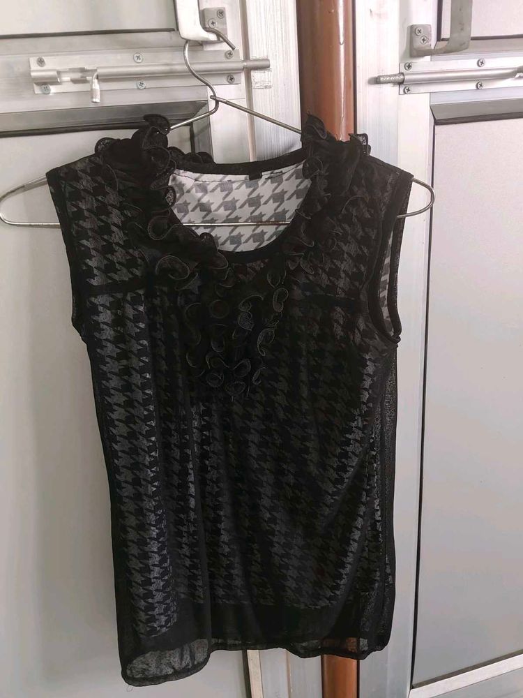 Elegant Sheer Black Top