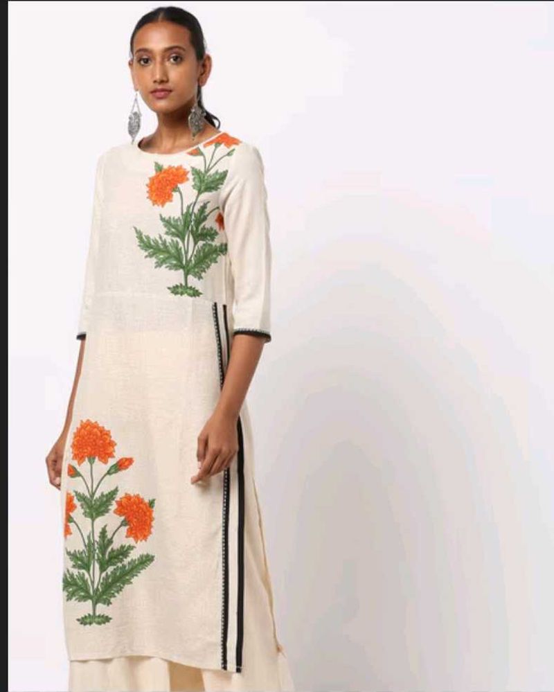 W Floral Print Straight Kurta
