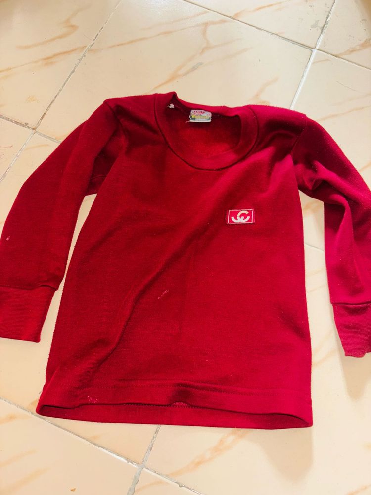 Red Long Sleeve Top